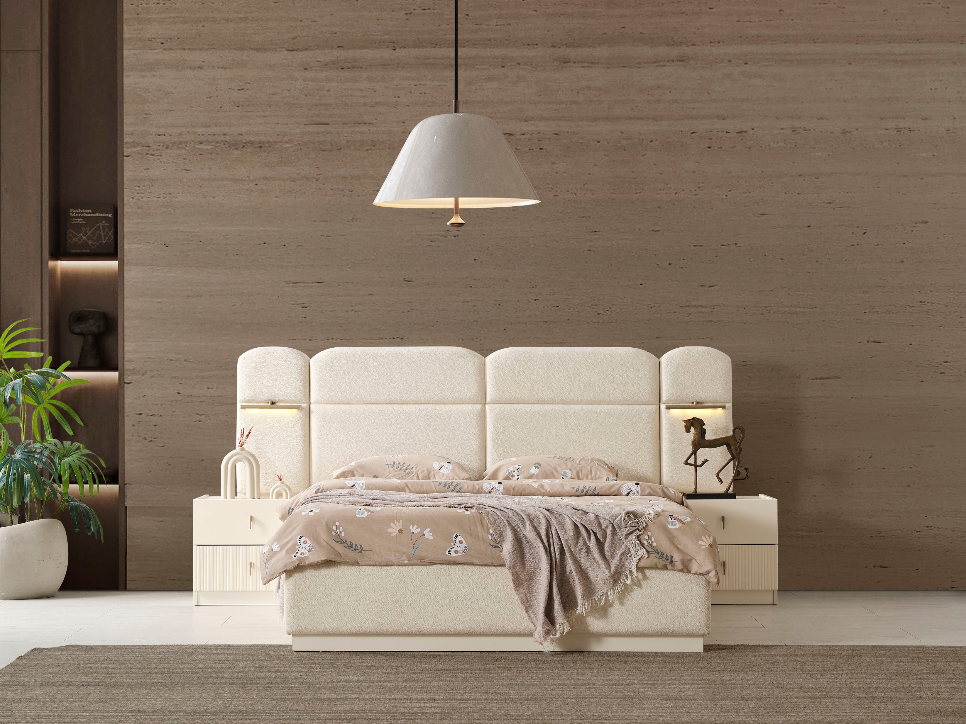 Roza Köşe Yatak Odası Takımı