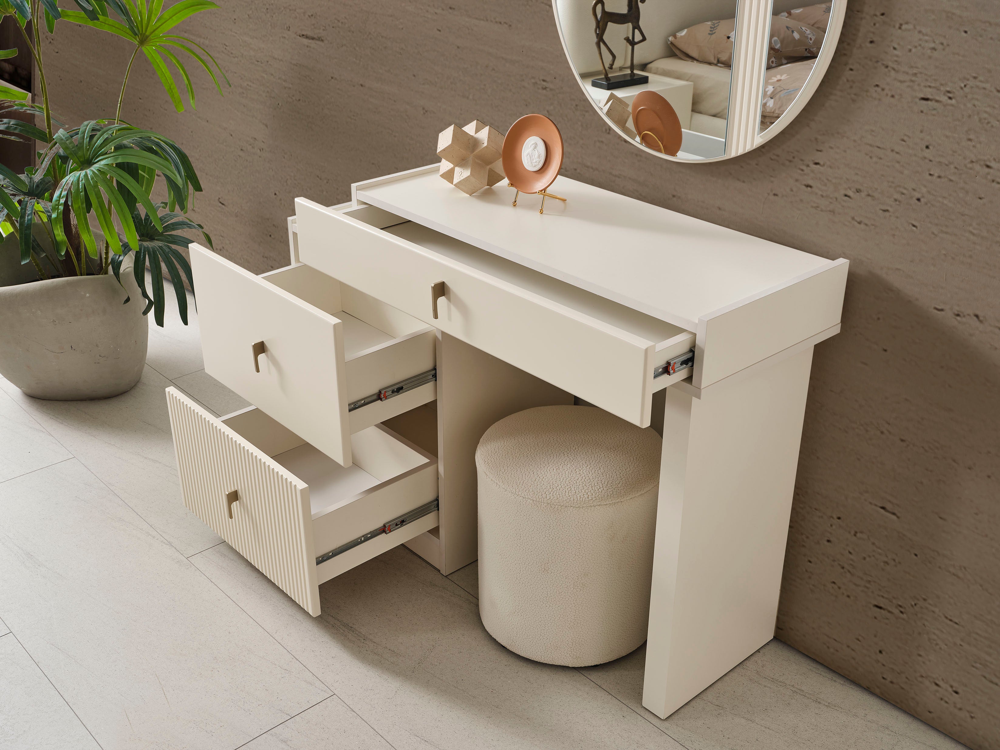 Roza Köşe Yatak Odası Takımı