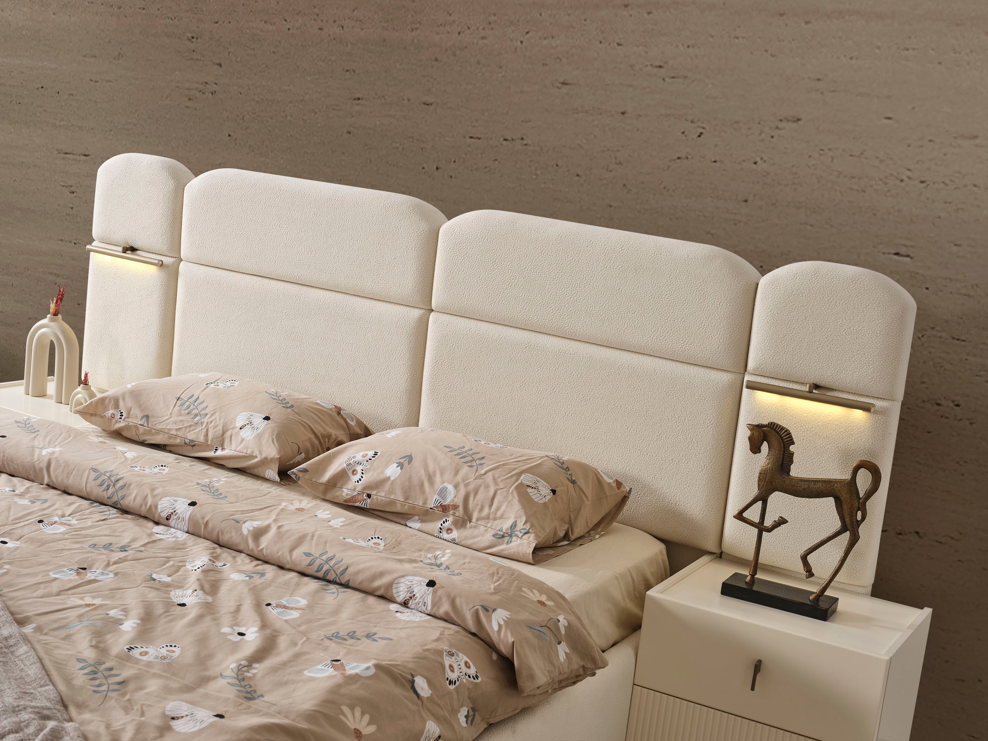 Roza Köşe Yatak Odası Takımı