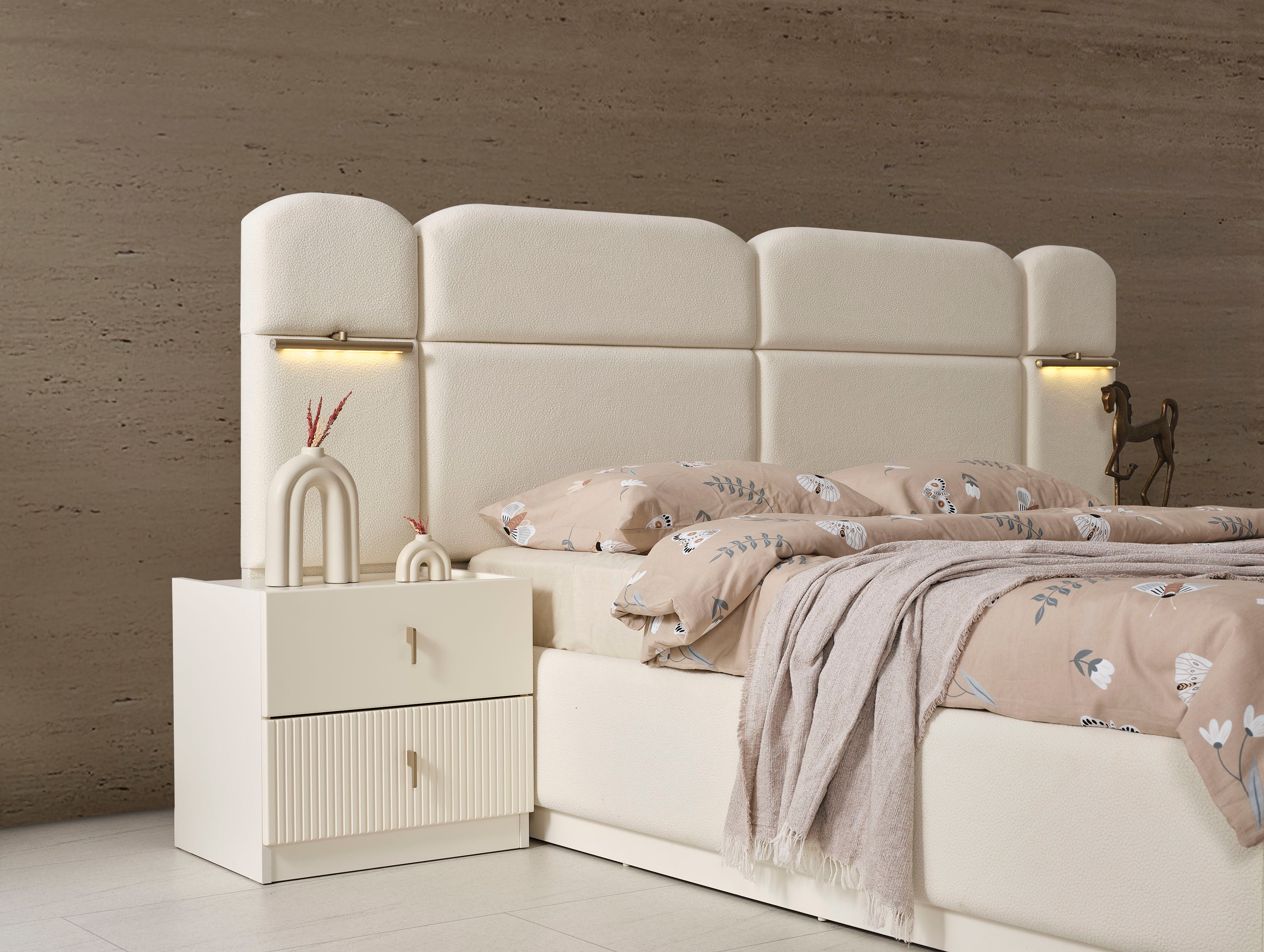 Roza Köşe Yatak Odası Takımı