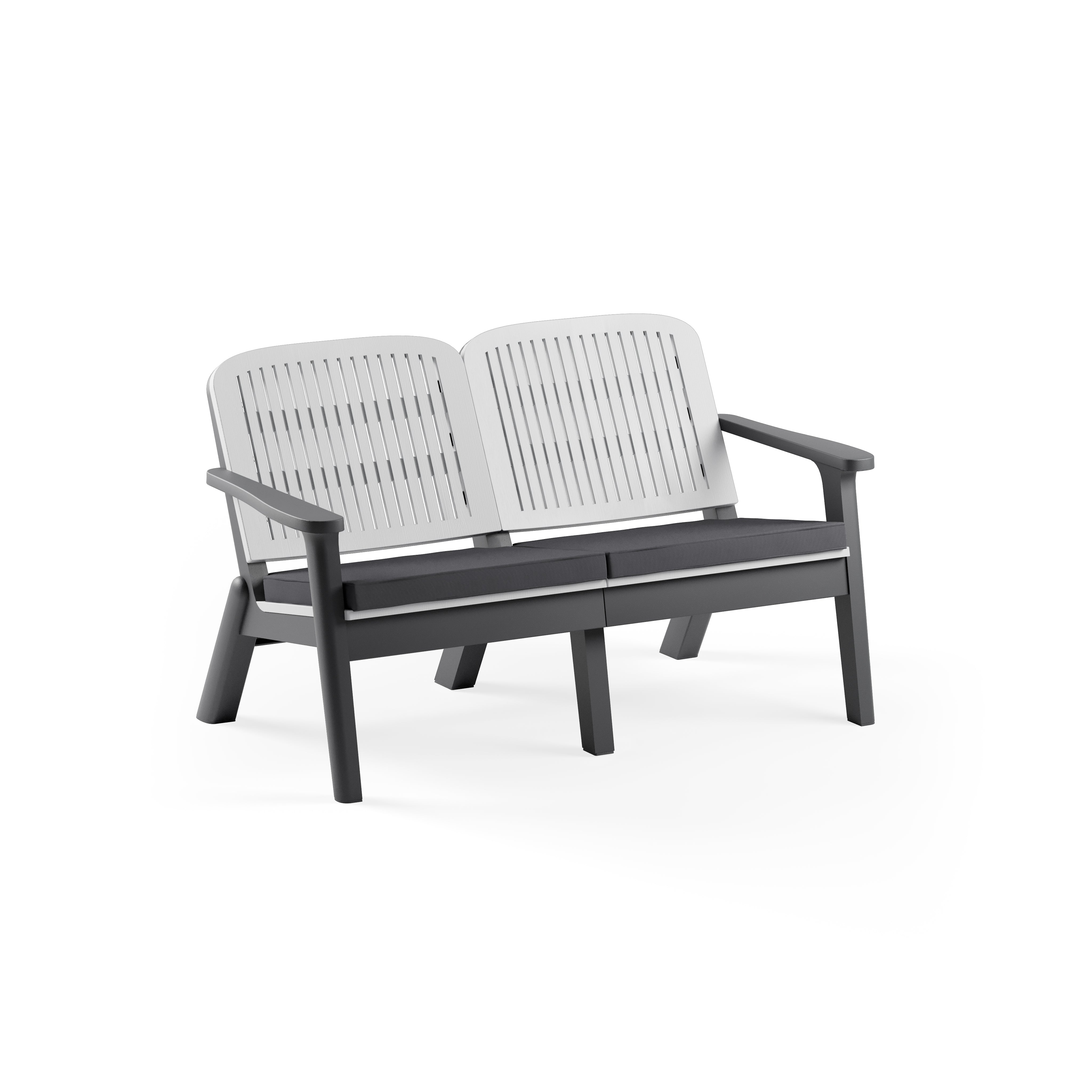 Silva II Polipropilen İkili Koltuk Antrasit Soğuk Gri