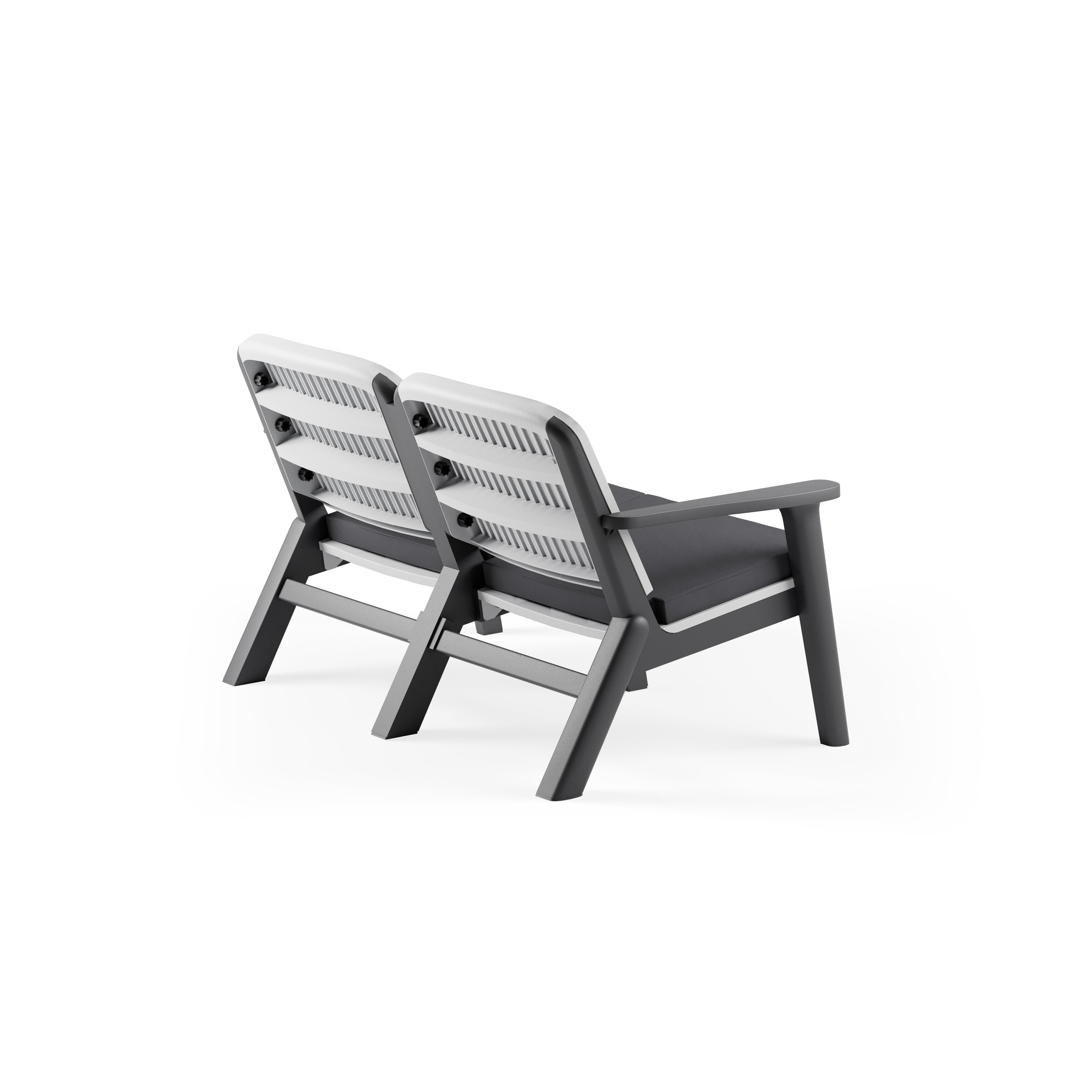 Silva II Polipropilen İkili Koltuk Antrasit Soğuk Gri