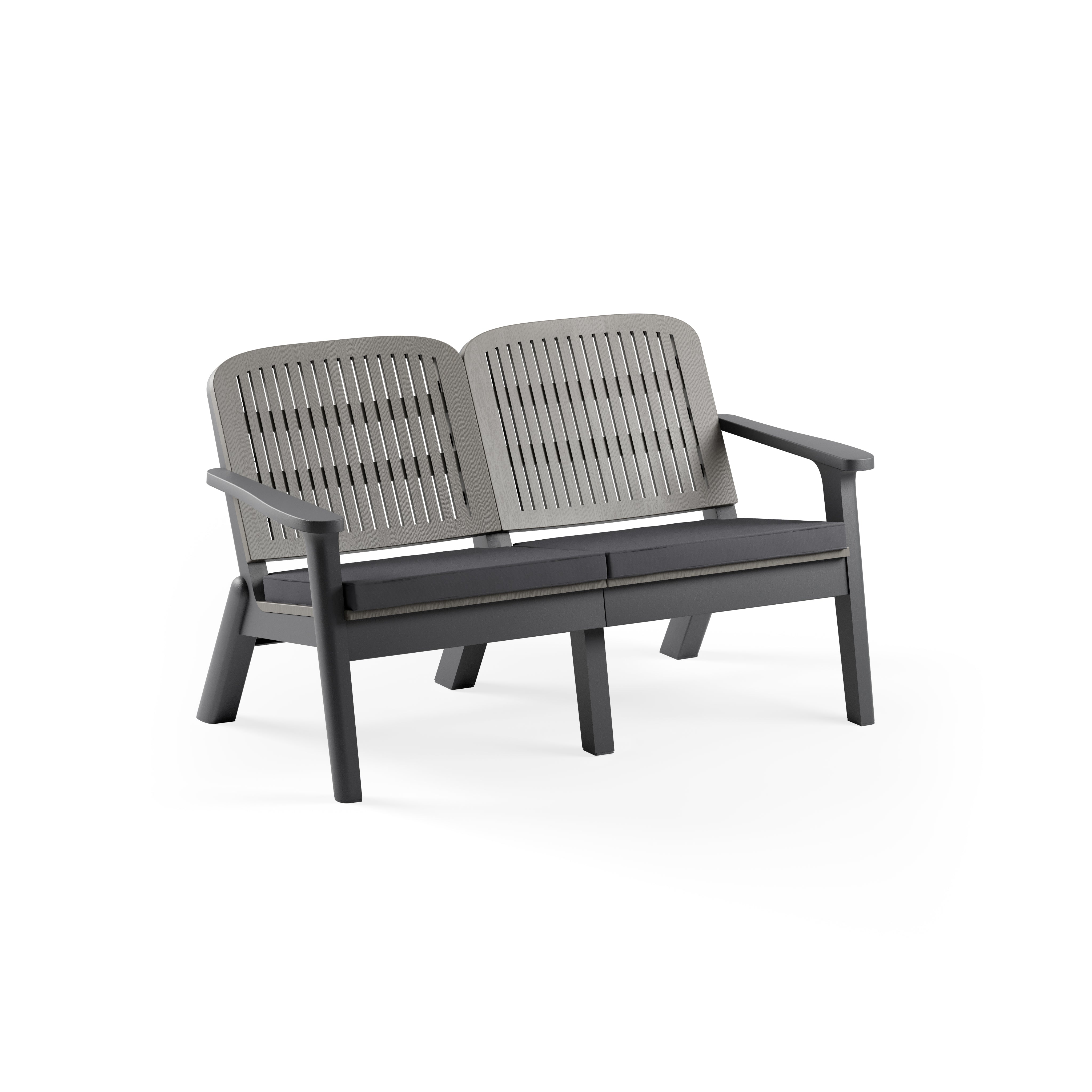 Silva II Polipropilen İkili Koltuk Antrasit Vizon