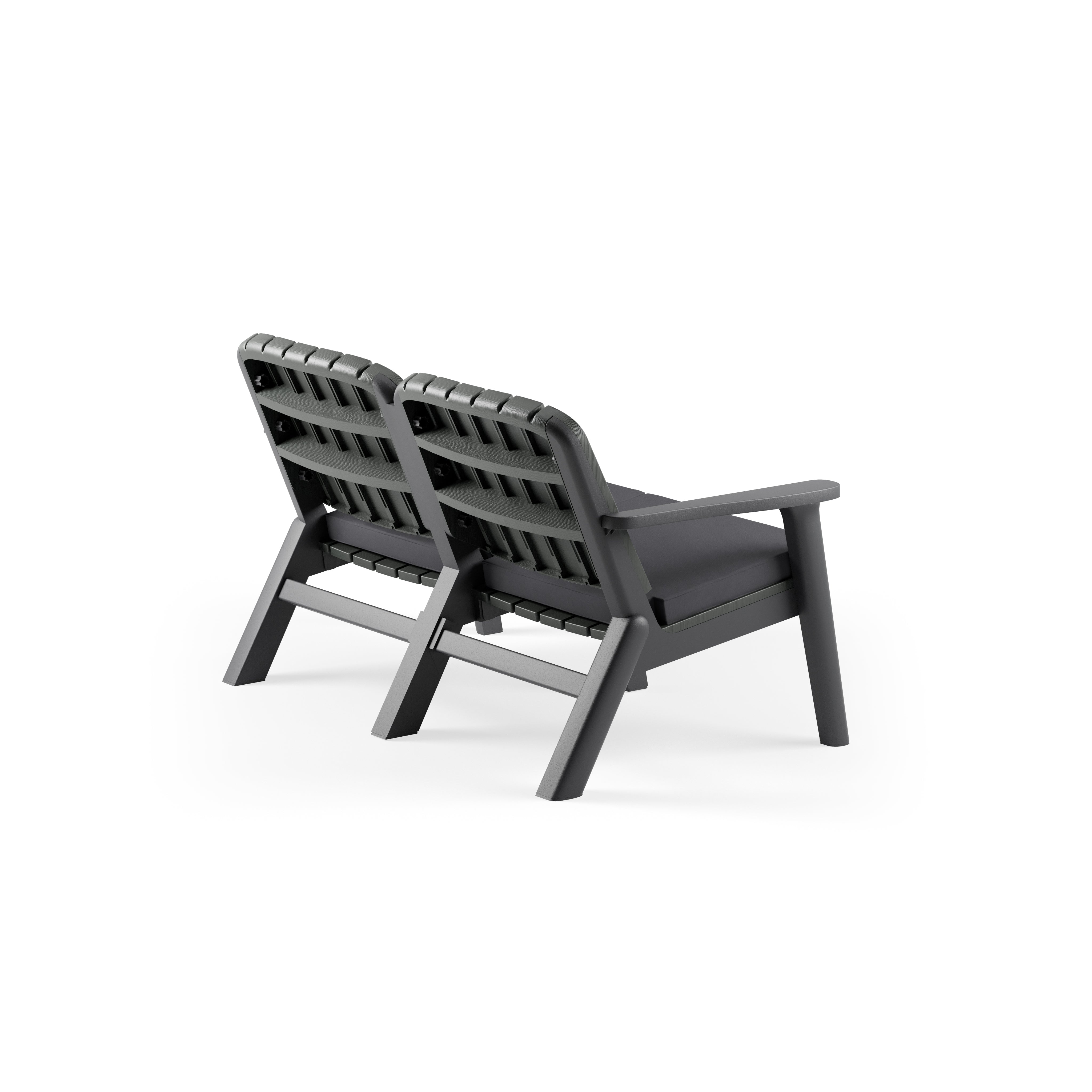 Silva Polipropilen İkili Koltuk Antrasit Duman