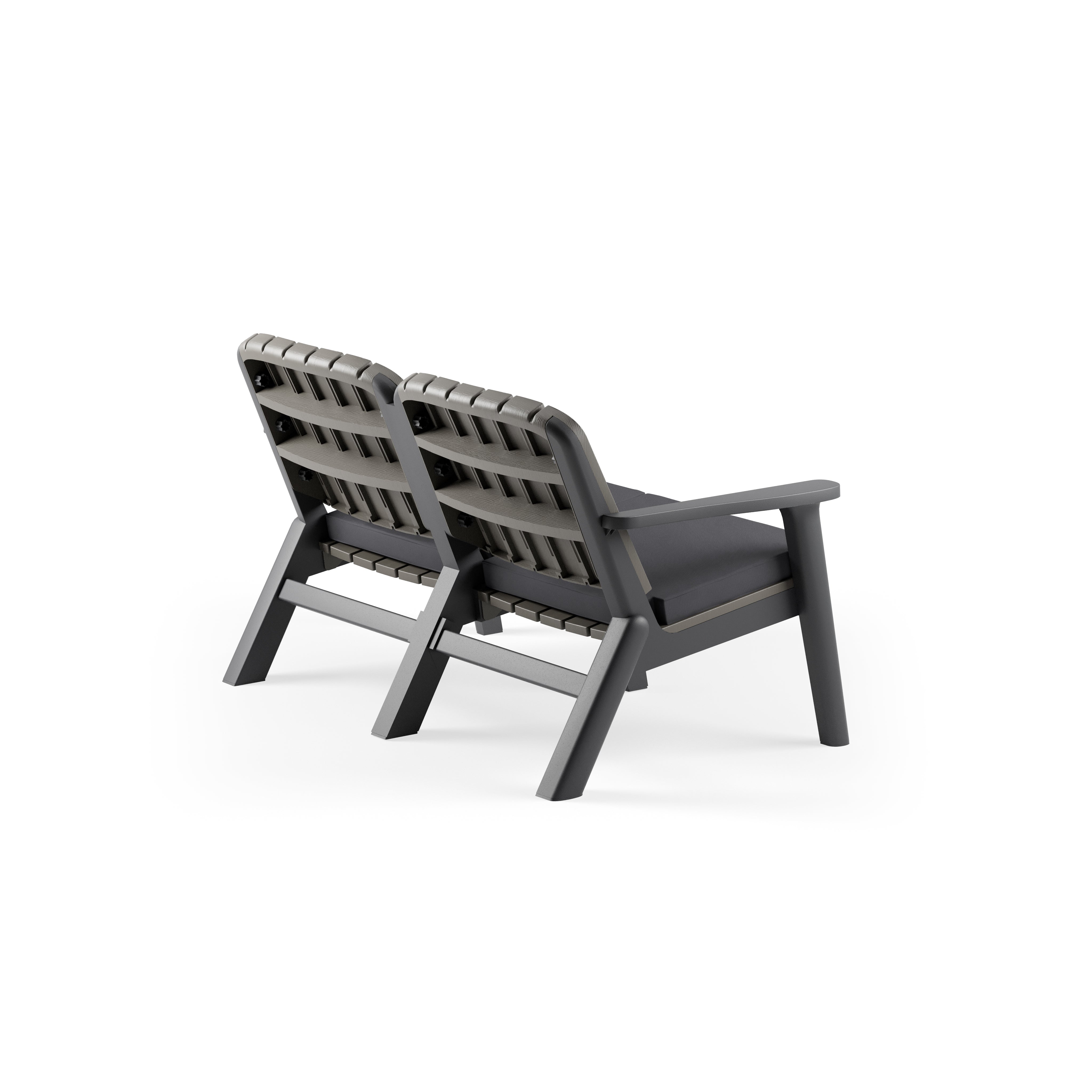 Silva Polipropilen İkili Koltuk Antrasit Vizon