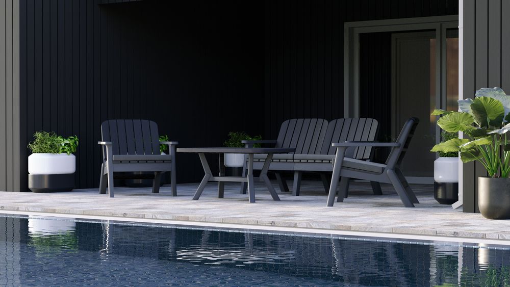 Silva Polipropilen İkili Koltuk Takımı Antrasit Duman