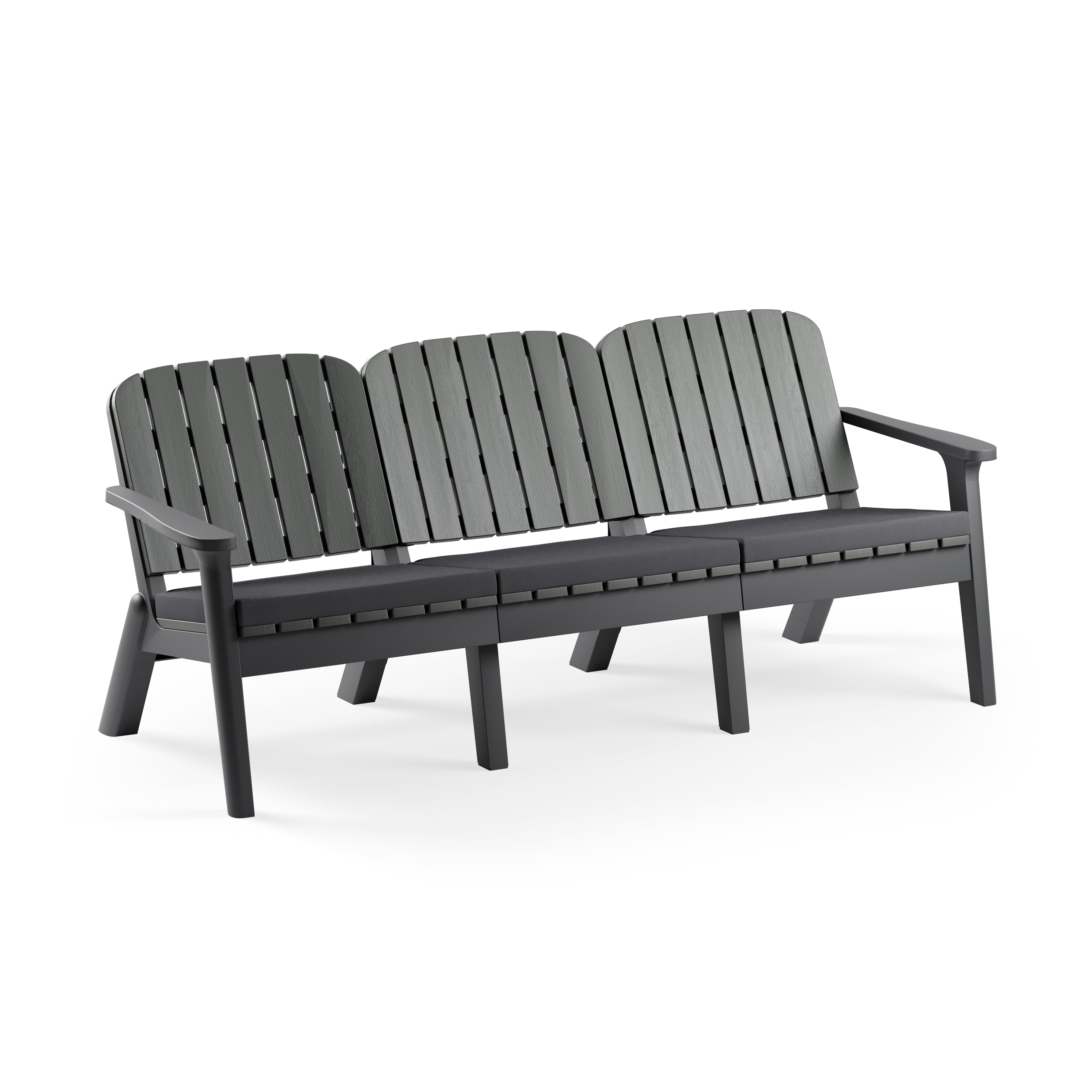 Silva Polipropilen Üçlü Koltuk Antrasit Duman