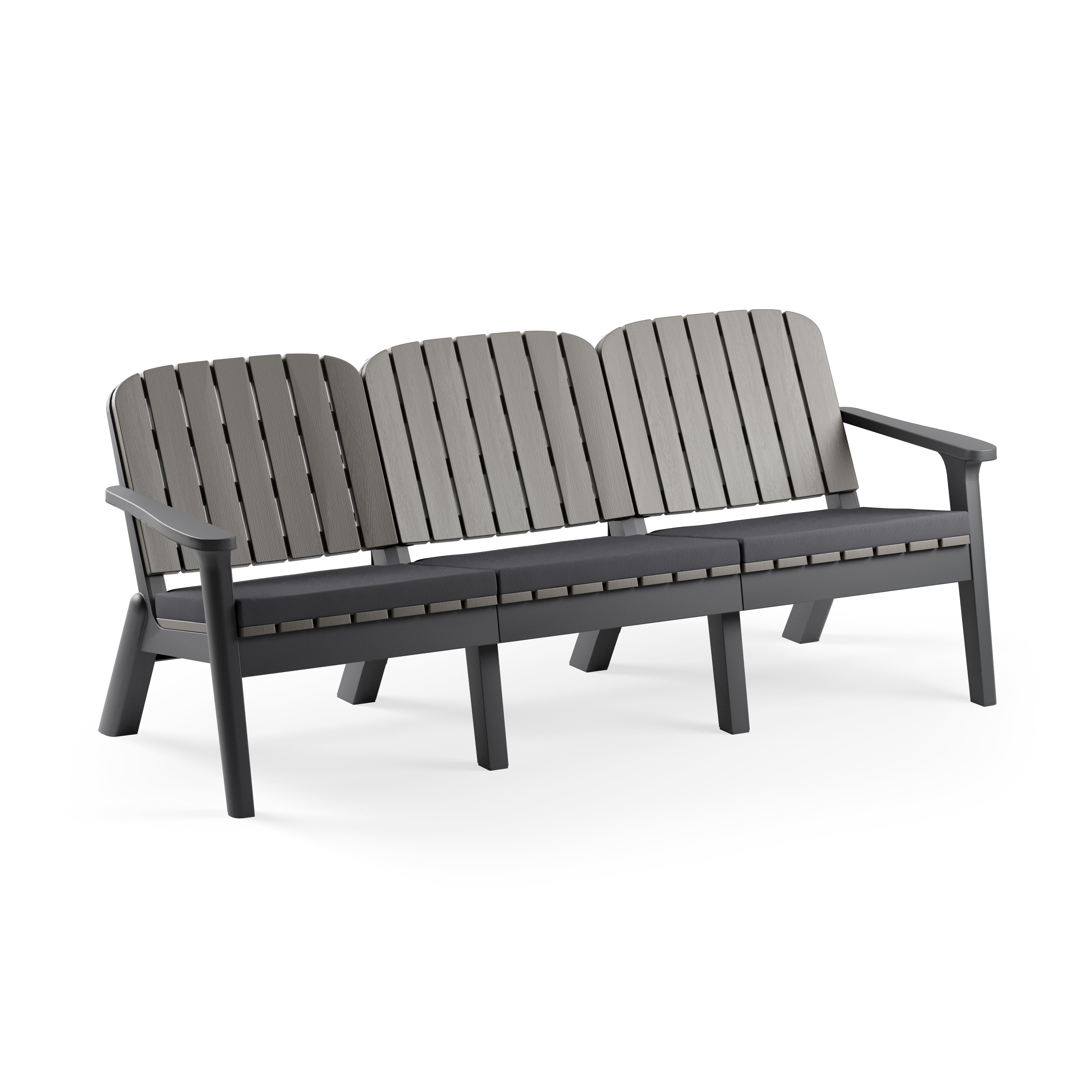 Silva Polipropilen Üçlü Koltuk Antrasit Vizon