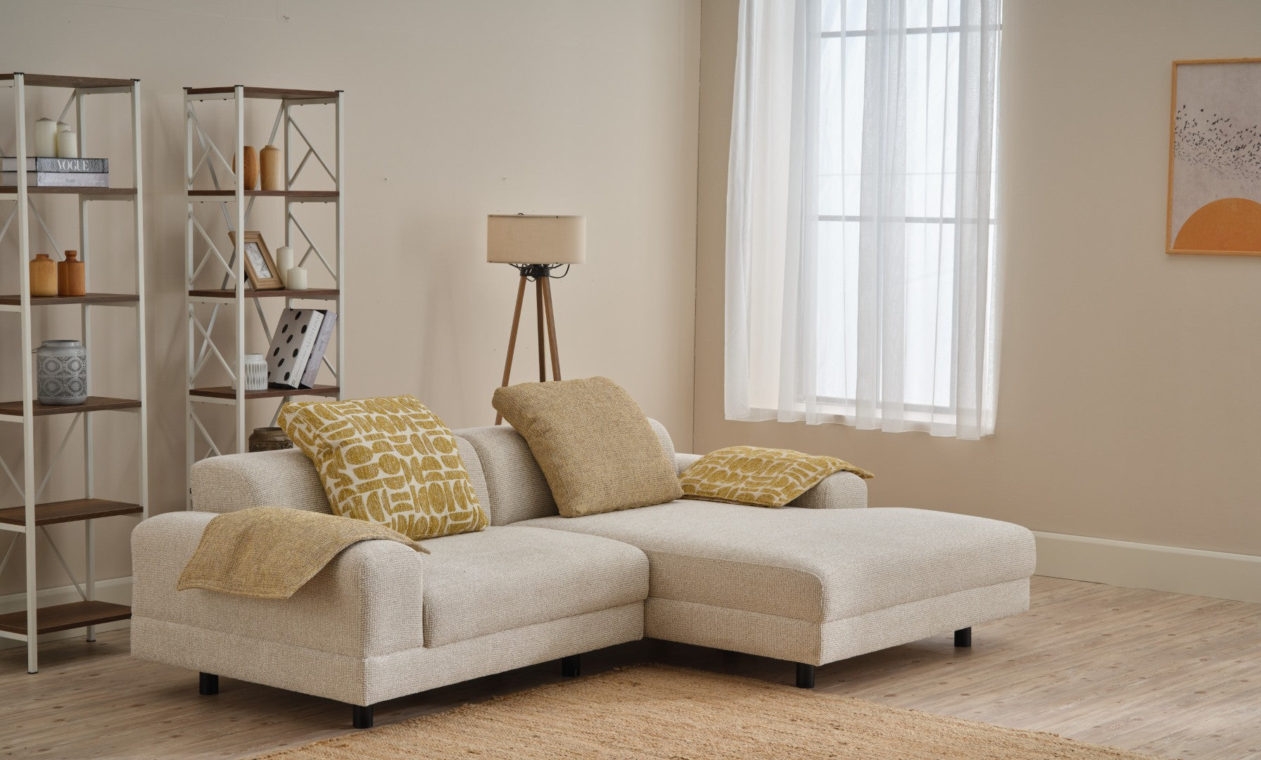 Soft Köşe Koltuk Kırık Beyaz