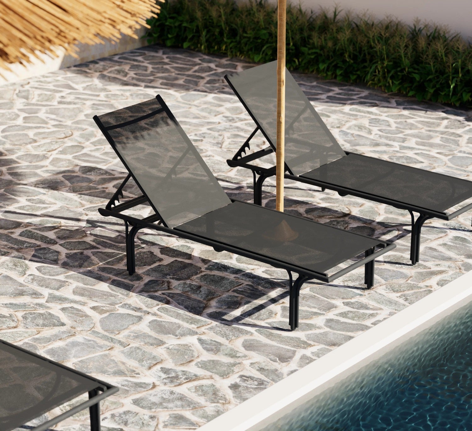 Solis Alüminyum Phifertex Şezlong Antrasit Antrasit