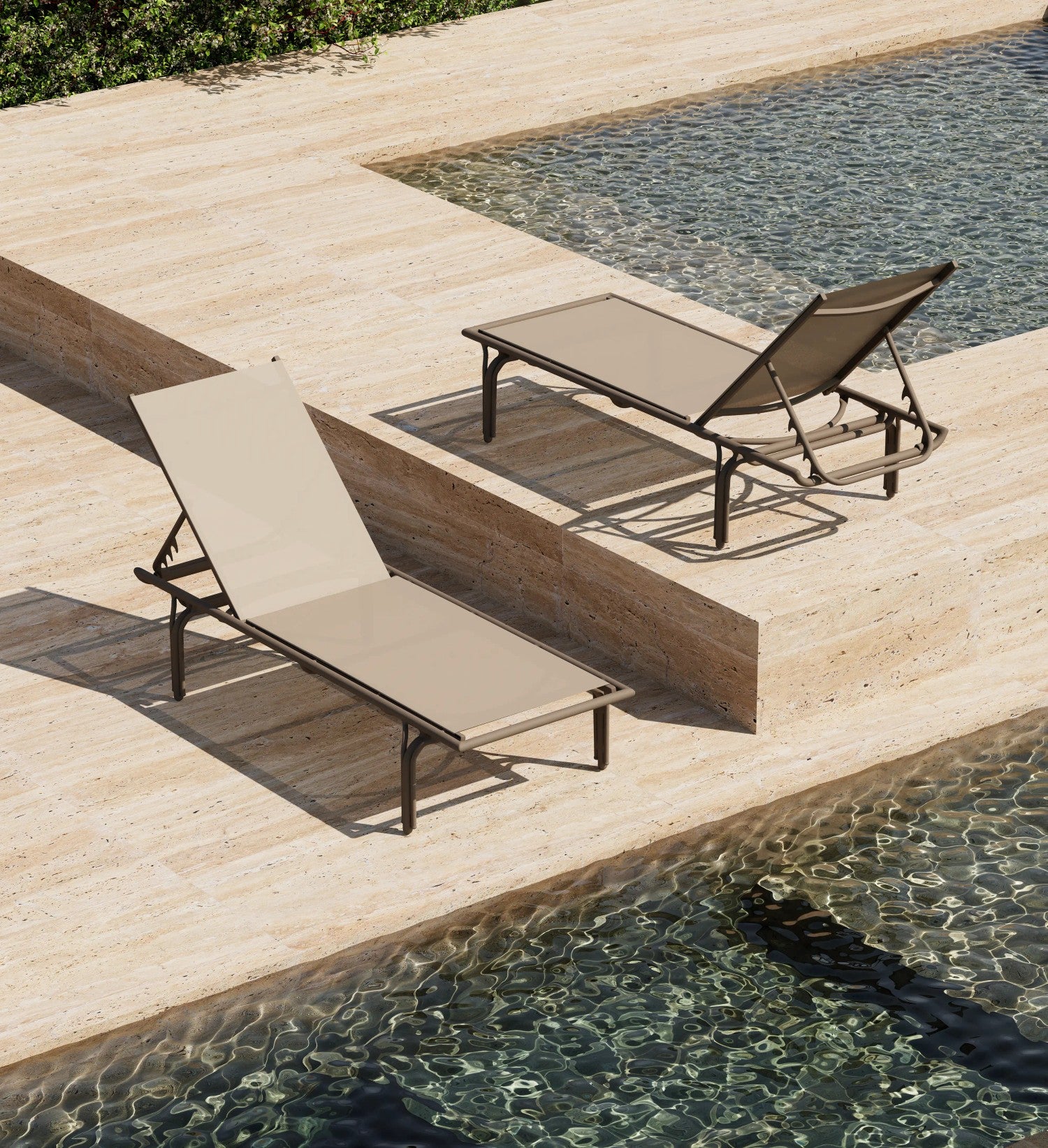 Solis Alüminyum Phifertex Şezlong Kestane Kapuçino