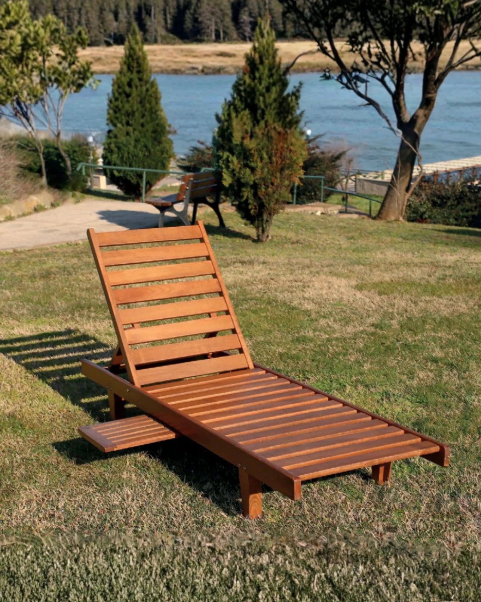 Trend Doğal Ahşap Şezlong