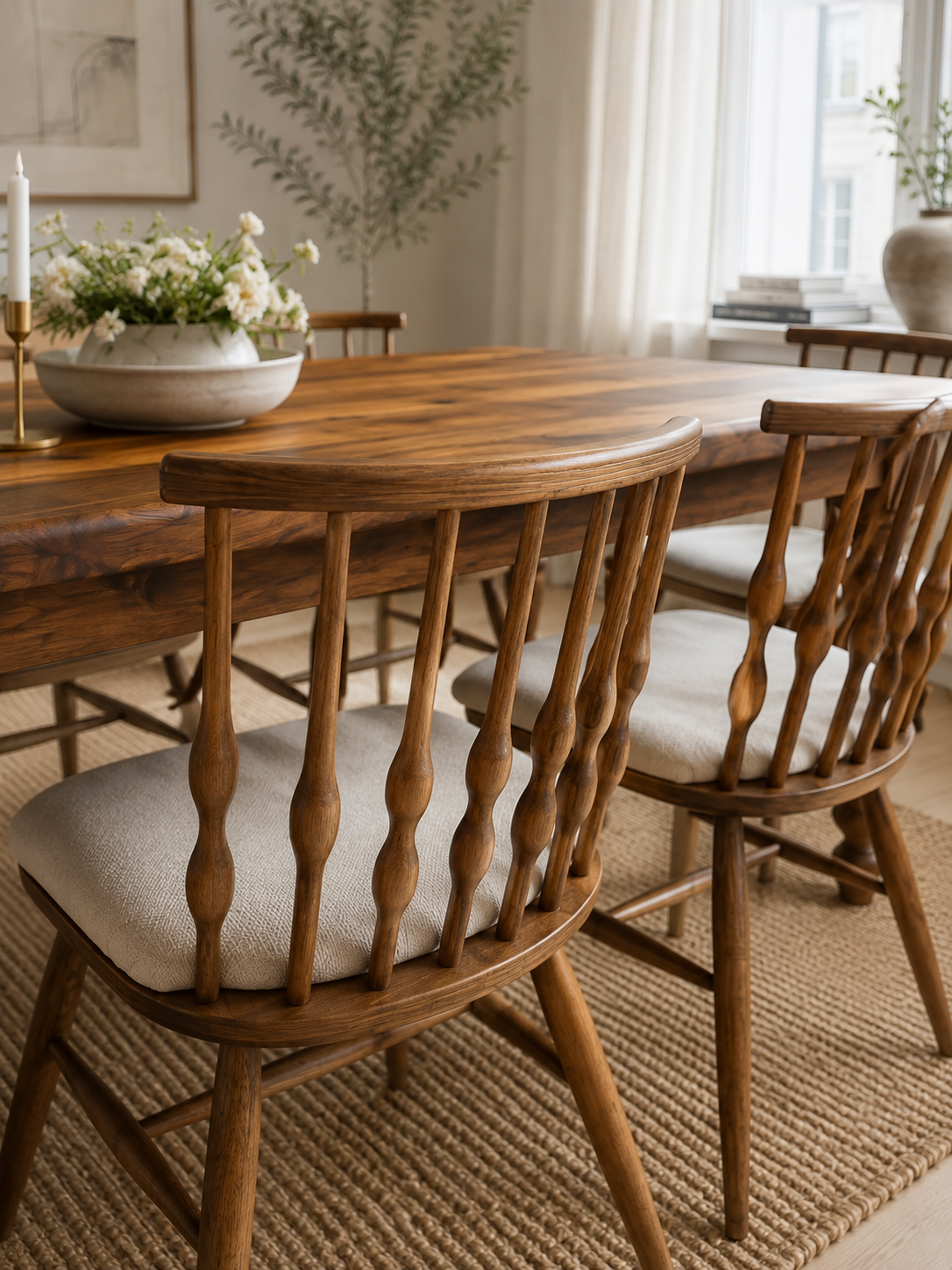 Wooden Ahşap Masa Sandalye Seti Ceviz