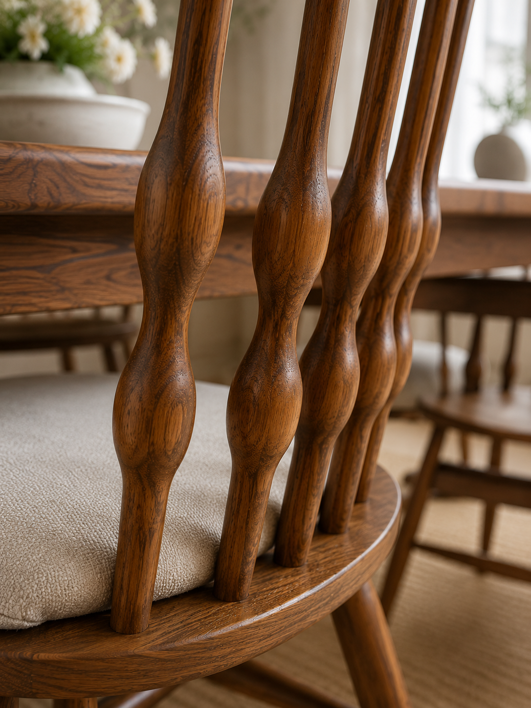 Wooden Ahşap Masa Sandalye Seti Ceviz